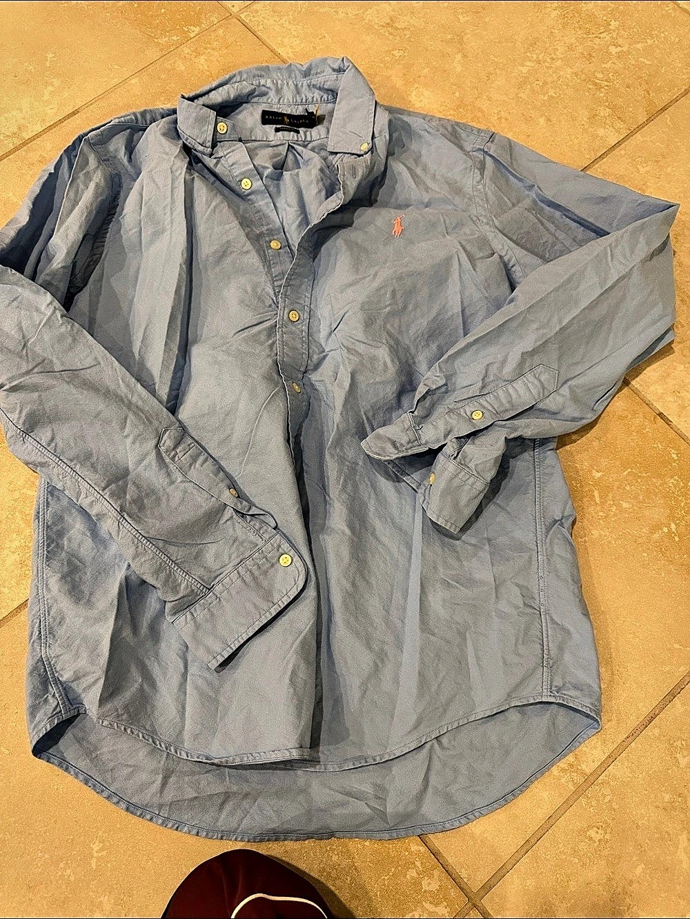 Ralph Lauren Classic Fit Button Down Shirt in Blue Size Large